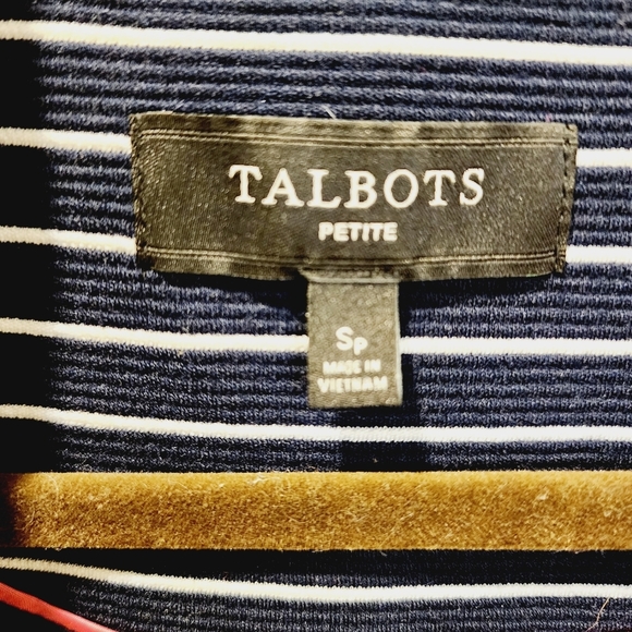 Talbots navy stripes open front blazer size S - Picture 9 of 13